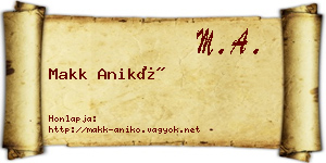Makk Anikó névjegykártya