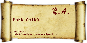 Makk Anikó névjegykártya